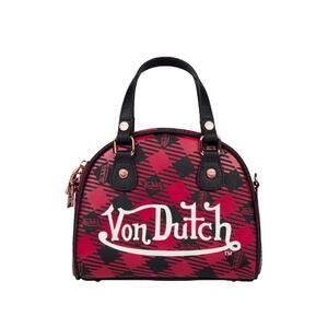 NWT! Von Dutch Red & Black Plaid Small Bowling Bag